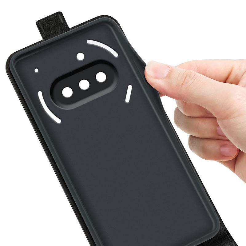 HuHa Case Cover For Nothing Phone 3a R64 Texture Single Vertical Flip Leather Phone Case(Black) - Image 5