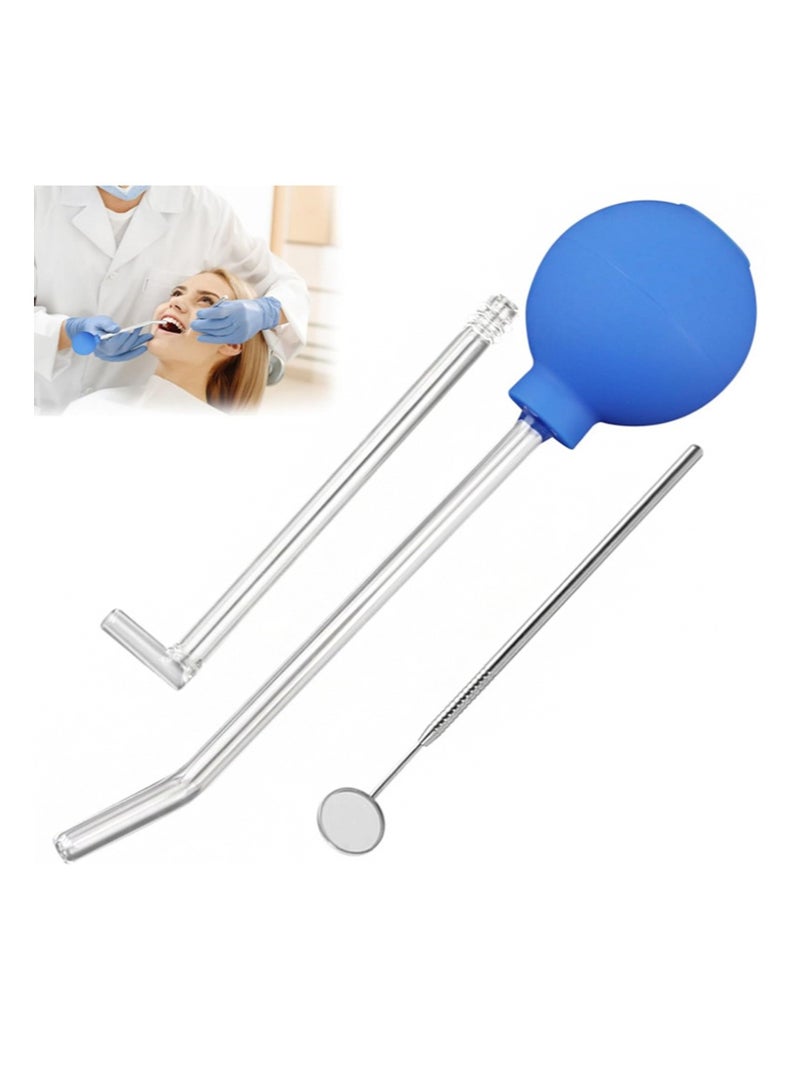HaLunhi Tonsil Stone Remover 4 Set，Manual Style Mouth Cleaner，Vacuum Tonsil Stone Cupping Tool（Blue spherical right-angle tube + curved tube + brush + mirror） - Image 1