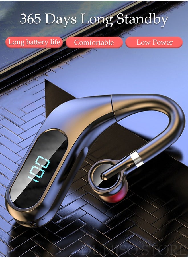 DUNISO - Bluetooth Headset Wireless Headphone Business Earpiece for Cell Phones PC Tablet Laptop Computer Noise Cancelling Mic Headphones for Trucker Driver Business - Image 1