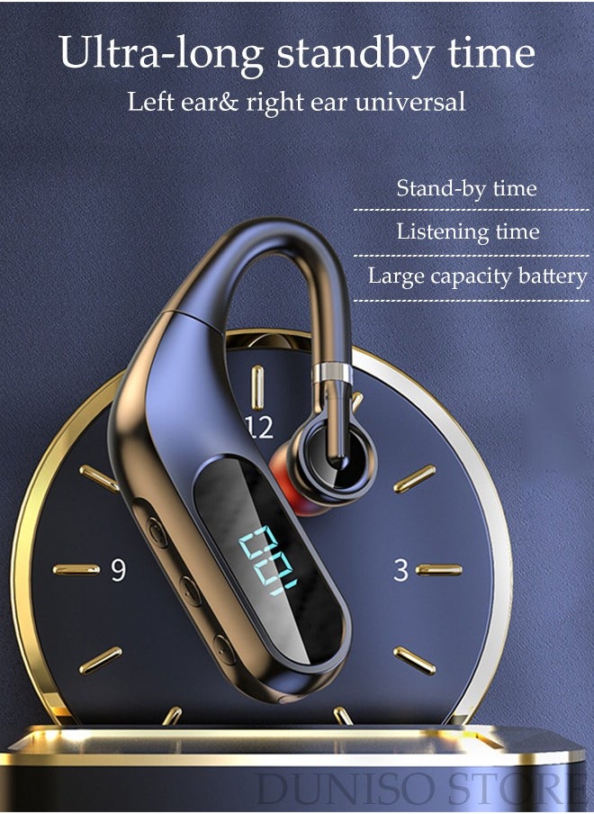 DUNISO - Bluetooth Headset Wireless Headphone Business Earpiece for Cell Phones PC Tablet Laptop Computer Noise Cancelling Mic Headphones for Trucker Driver Business - Image 1