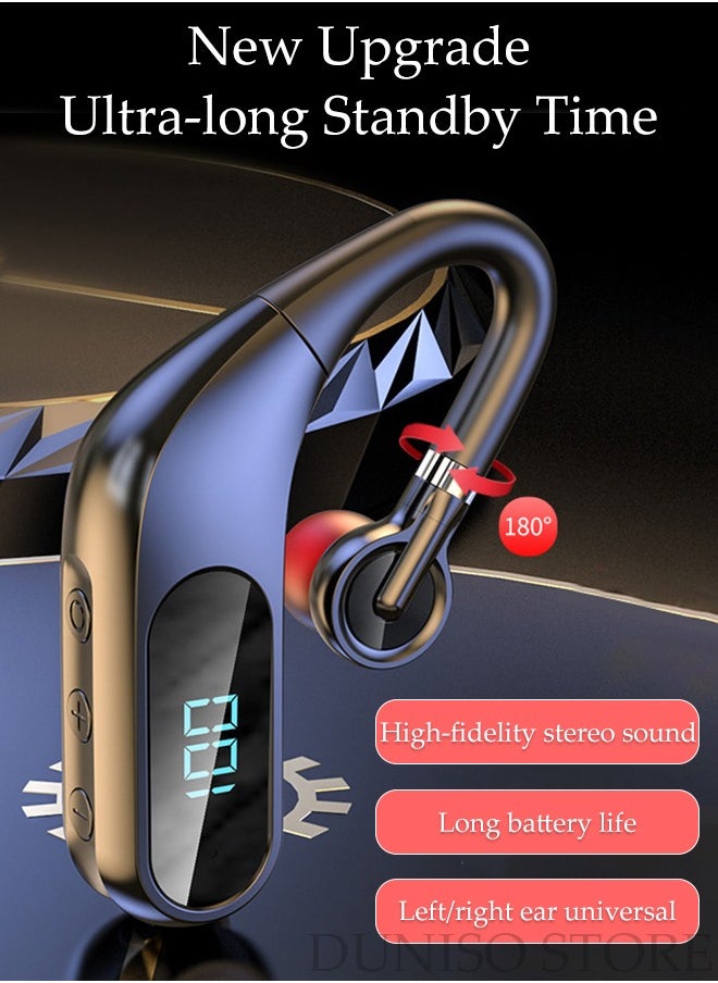 DUNISO - Bluetooth Headset Wireless Headphone Business Earpiece for Cell Phones PC Tablet Laptop Computer Noise Cancelling Mic Headphones for Trucker Driver Business - Image 1