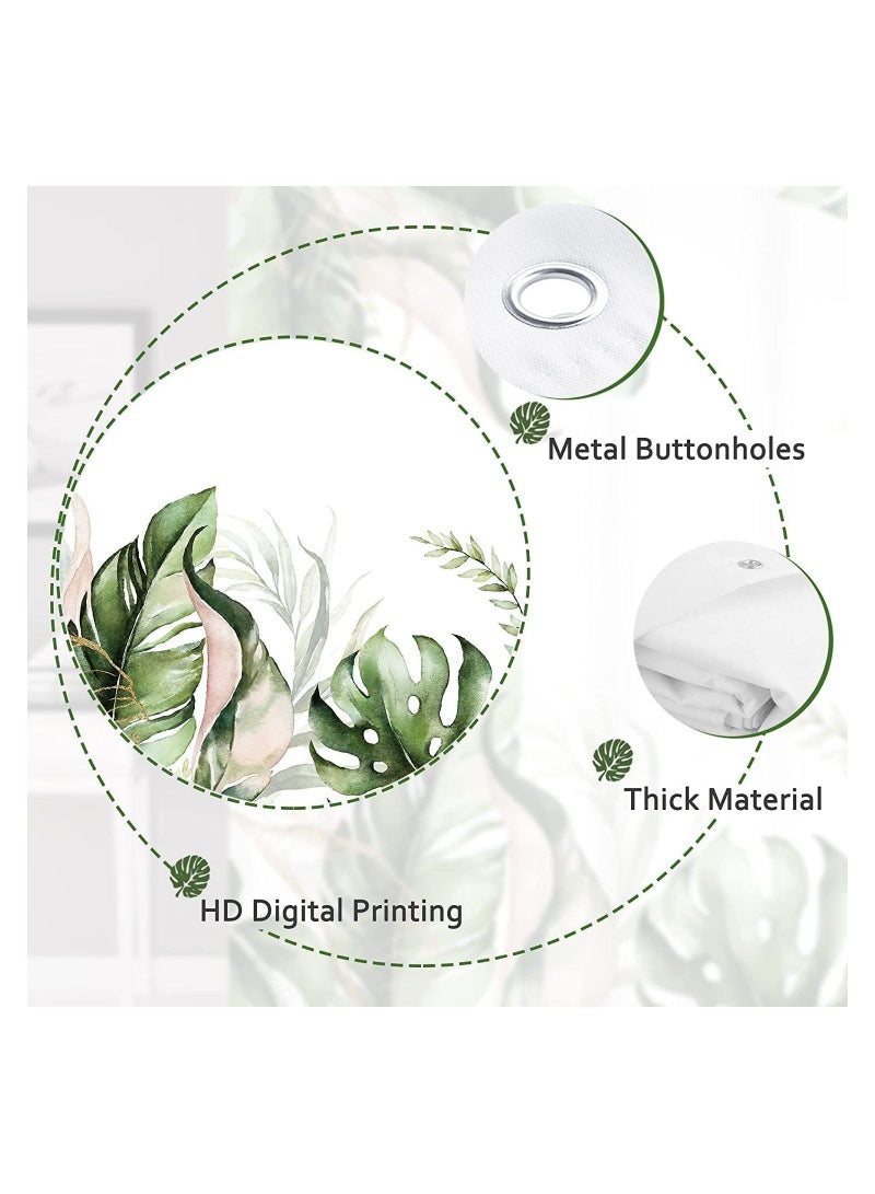 واي آند دي ستارة الدش ، أوراق نباتات الأوكالبتوس المائية الخضراء مع ديكور حمام زهري دش قماشية مقاومة للماء 12 خطاف إكسسوارات 72x72 بوصة قماش منزلي (أوكالبتوس أخضر) - Image 4