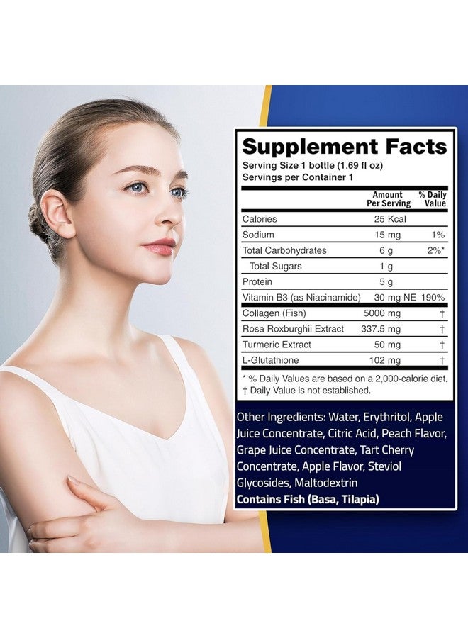 Ageless Foundation Laboratories Ageless Anti Aging Collagen Liquid - Marine Collagen, Turmeric, Glutathione, and Rosa Roxburghi - 50 ml (10 Count)  - Image 4