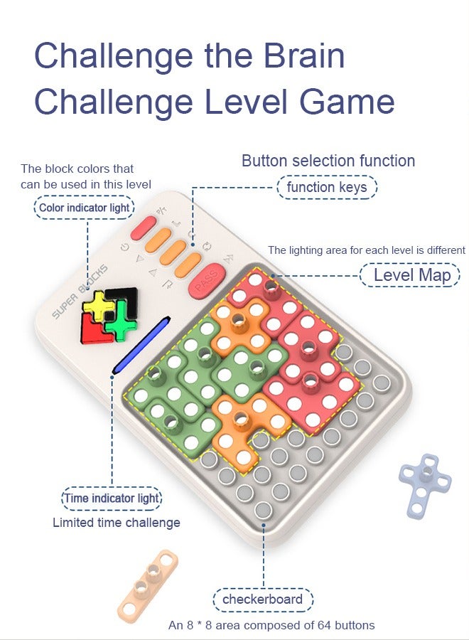 NIBEMINENT Super Blocks, Over 1000 Leveling Challenges, Patience Games, Skill Games, Logic Games for Children from 6 Years, Portable Travel Games,Electronic  Puzzle Toy, Birthday Gift  - Image 4