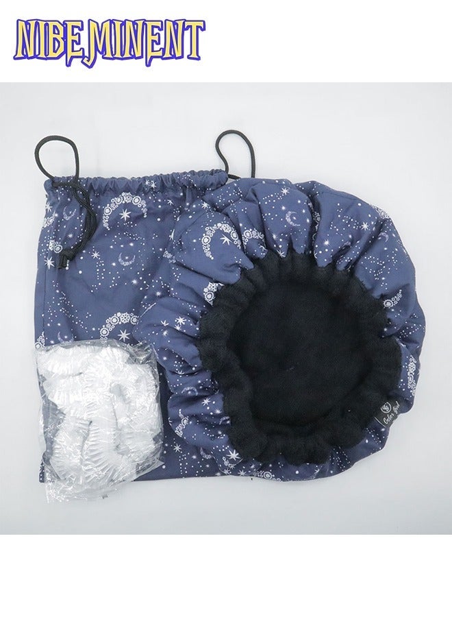 NIBEMINENT Deep Conditioning Microwavable Heat Cap, Hot Head Cap to Hydrate, Moisturize and Condition, 100% Natural Cotton Flaxseed Seed Interior (Star Pattern) - Image 2