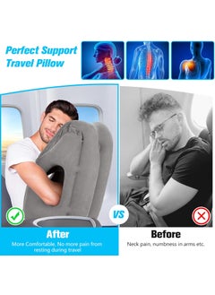 Rewondah Rewondah Inflatable Travel Pillows for Airplanes | Airplane Pillow for Long Flight | Travel Plane Pillow for Airplanes Sleep Support | Blow up Flight Pillow for Long Flights to Avoid Neck Pain  - Image 2