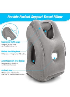 Rewondah Rewondah Inflatable Travel Pillows for Airplanes | Airplane Pillow for Long Flight | Travel Plane Pillow for Airplanes Sleep Support | Blow up Flight Pillow for Long Flights to Avoid Neck Pain  - Image 3