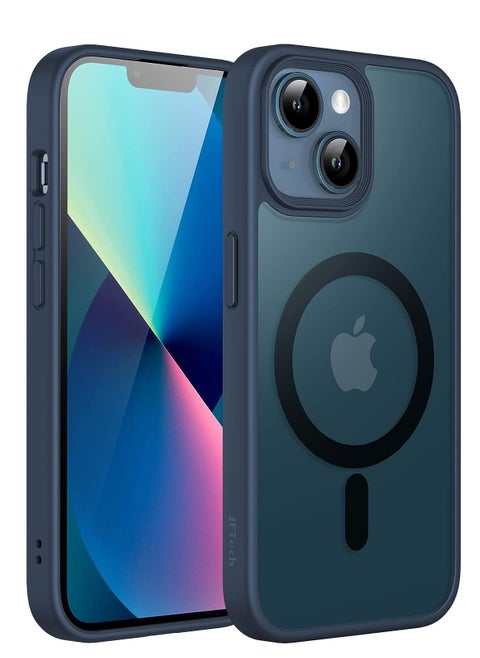 Magnetic Case for iPhone 13 and iPhone 14 [Shockproof & Slim] Matte Hard Back Cover with high-Grade Protection | Blue