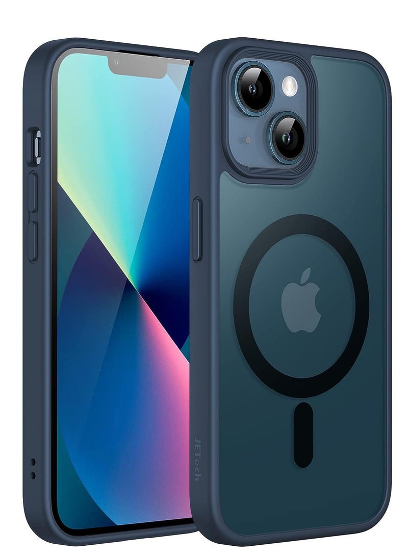 Denx - Magnetic Case for iPhone 13-14 6.1-Inch Compatible with MagSafe, Translucent Matte Back Slim Shockproof Phone Cover (Blue) - Image 1
