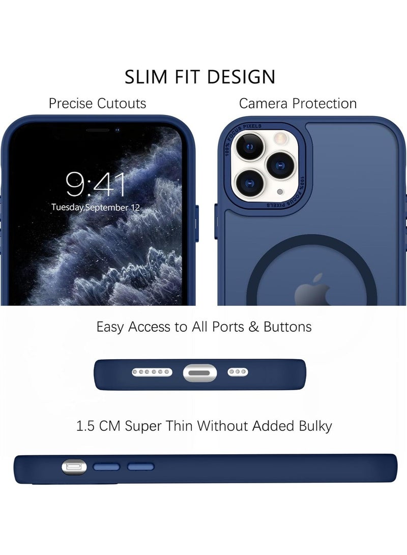 ACLIX Magnetic Case for iPhone 13 and iPhone 14 [Shockproof & Slim] Matte Hard Back Cover with high-Grade Protection | Deep Blue - Image 4