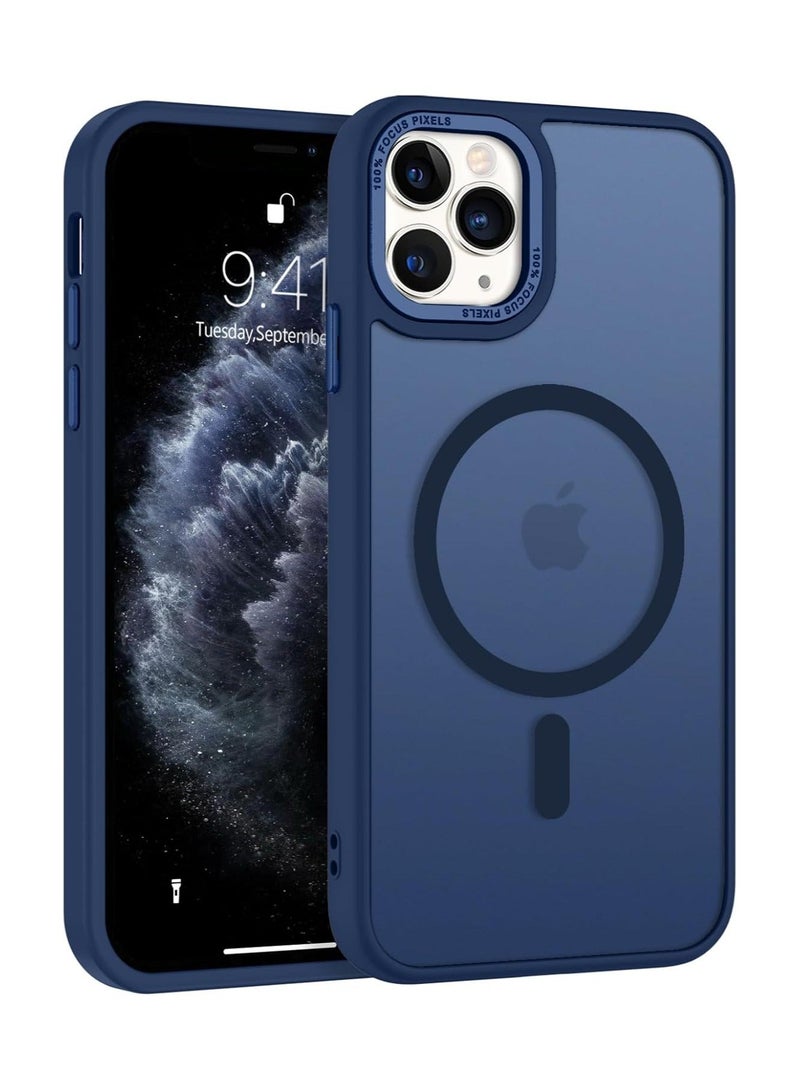 ACLIX Magnetic Case for iPhone 13 and iPhone 14 [Shockproof & Slim] Matte Hard Back Cover with high-Grade Protection | Deep Blue - Image 1