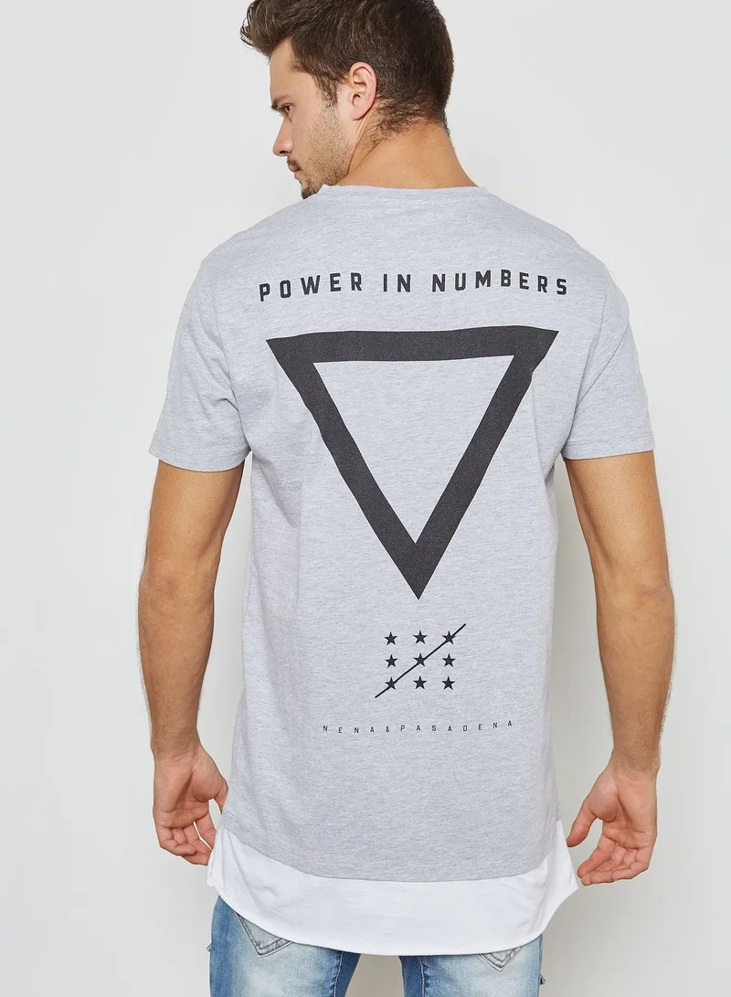 Nena and Pasadena Numbers Layered Hem T-Shirt