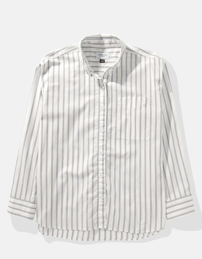 امريكان ايجل Striped Long Sleeve Button Down Shirt