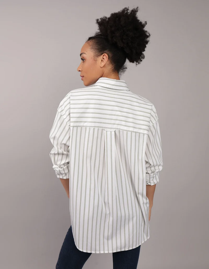 امريكان ايجل Striped Long Sleeve Button Down Shirt