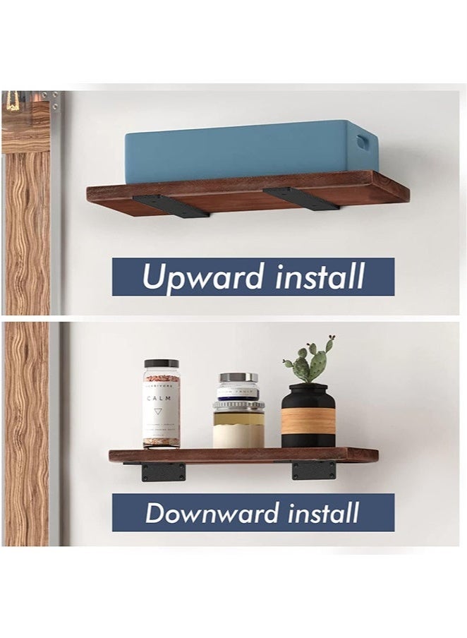 Arabest 4 Pieces Metal Shelf Brackets Wall Mounted Shelving Brackets Heavy Duty Support 15cm - Image 3