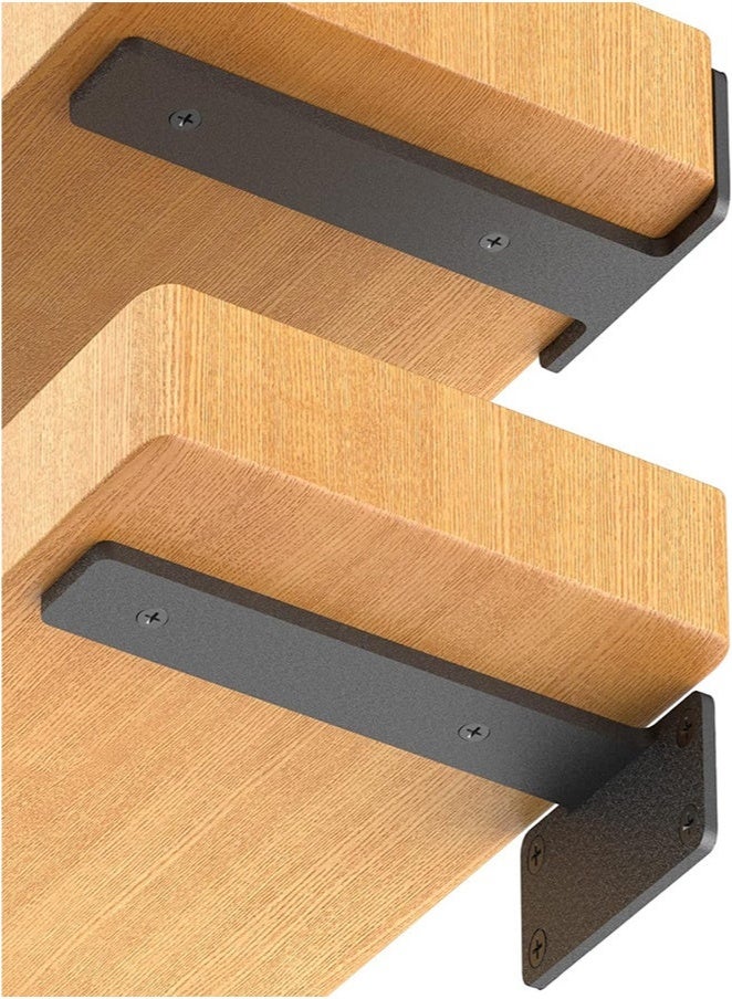 Arabest 4 Pieces Metal Shelf Brackets Wall Mounted Shelving Brackets Heavy Duty Support 15cm - Image 1