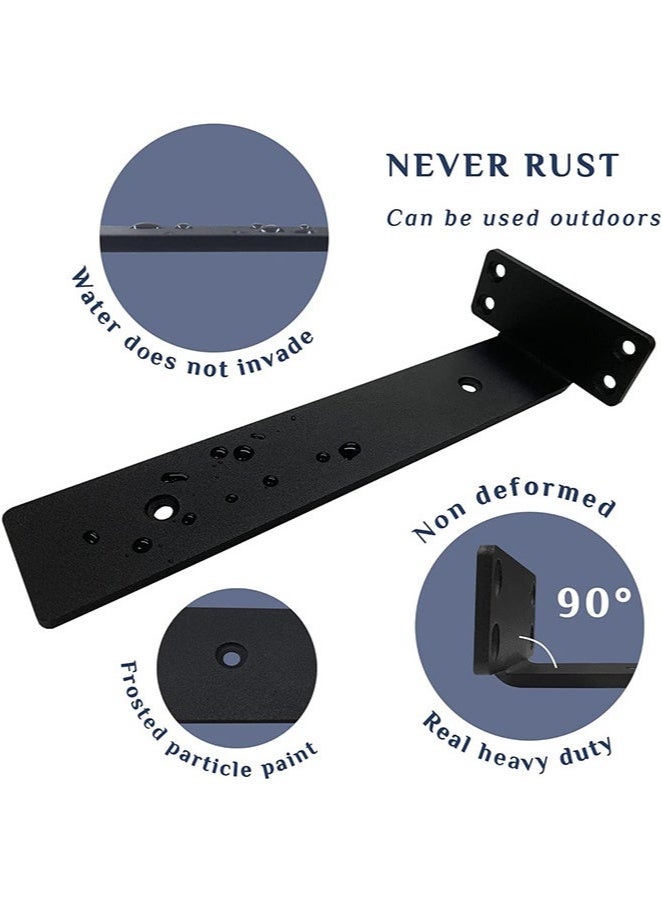 Arabest 4 Pieces Metal Shelf Brackets Wall Mounted Shelving Brackets Heavy Duty Support 15cm - Image 4