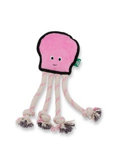 BECO Beco Happy Octopus Dog Toy, Chew, Fetch, Squeak & Pull Toy, Dual Material, Double Stitched for Durability, Made with 70% Recycled Materials for All Dogs  - Image 1