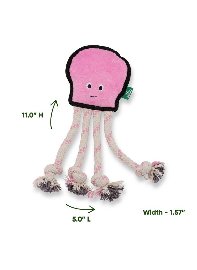 BECO - Beco Happy Octopus Dog Toy, Chew, Fetch, Squeak & Pull Toy, Dual Material, Double Stitched for Durability, Made with 70% Recycled Materials for All Dogs - Image 1