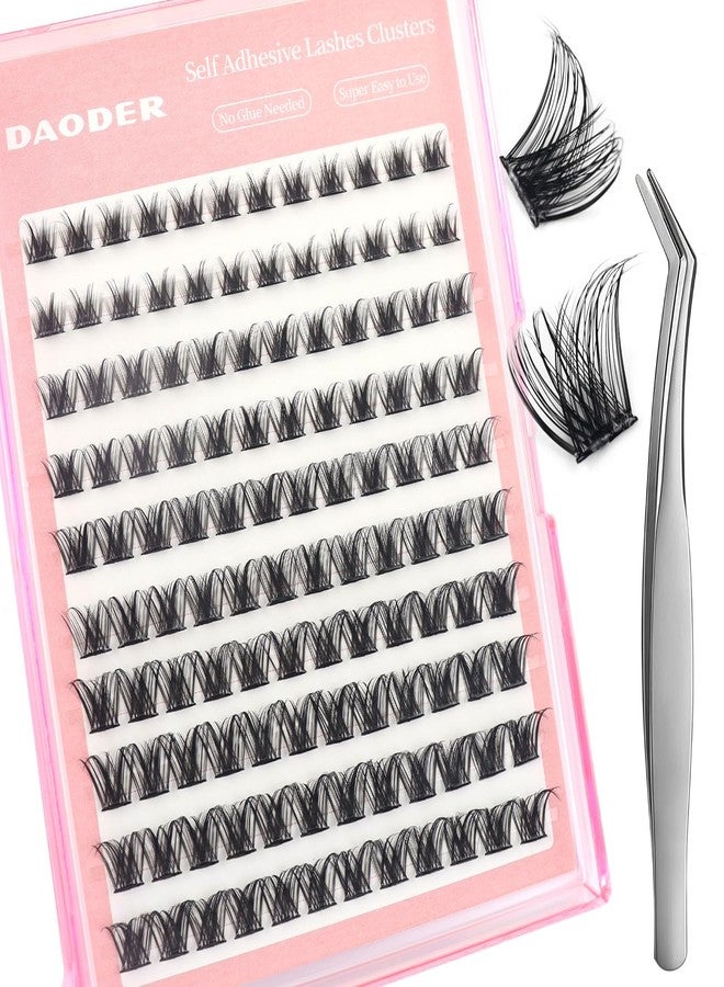 DAODER Self Adhesive Lash Clusters | Wispy Natural Look | Pre Glued Lash Extensions NO Glue Need Eyelash Clusters 8-16MM Reusable Cluster Eyelash Extensions D Curl Thin Band 120pcs - Image 1