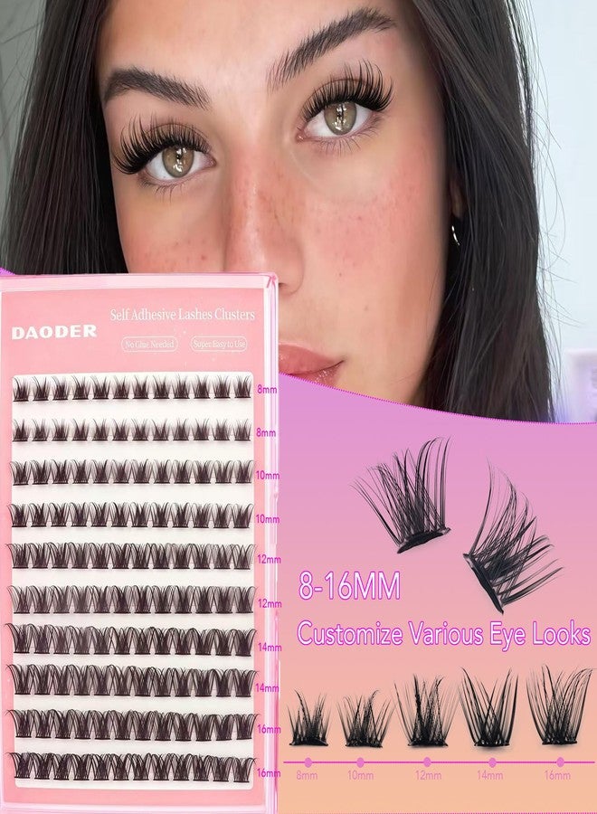 DAODER Self Adhesive Lash Clusters | Wispy Natural Look | Pre Glued Lash Extensions NO Glue Need Eyelash Clusters 8-16MM Reusable Cluster Eyelash Extensions D Curl Thin Band 120pcs - Image 2
