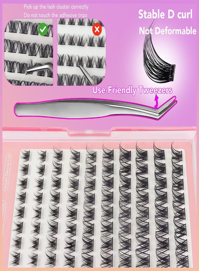 DAODER Self Adhesive Lash Clusters | Wispy Natural Look | Pre Glued Lash Extensions NO Glue Need Eyelash Clusters 8-16MM Reusable Cluster Eyelash Extensions D Curl Thin Band 120pcs - Image 5