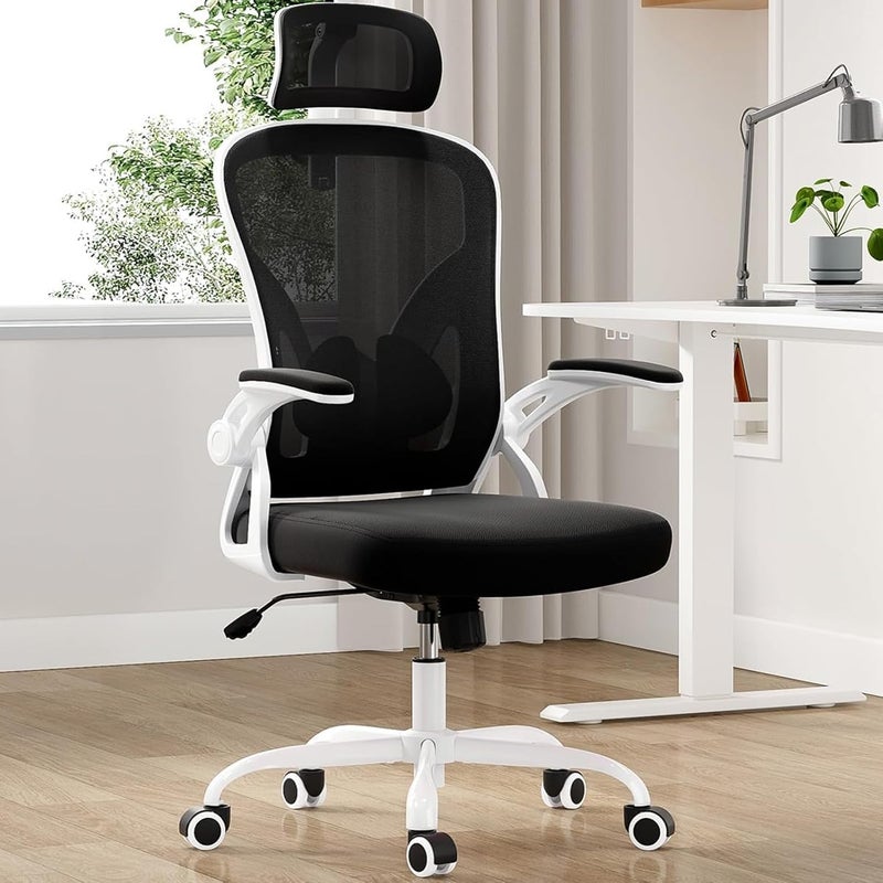 ROUNY Ergonomic Office Chair for Big and Tall People Adjustable Headrest, SGS Certified Gas Cylinder, Mesh Office Chair Gaming Chair with High Back and Armrest, Home Office Swivel Task Chair - Image 2