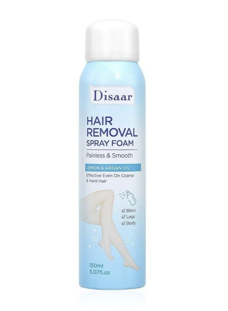 Hair Removal Spray Foam 150ML – Painless & Smooth with Lemon & Argan Oil for Soft Radiant Skin