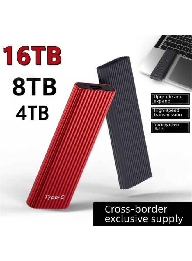 Mini Striped SSD Mobile SSD Ultra-thin Portable Large Capacity Mobile Computer Hard Disk-Capacity:8TB(64G Expansion) Regular Models-Interface:Red - Image 1