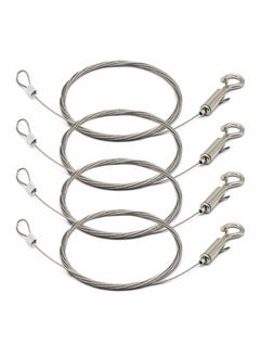 Y&D 4Pcs Adjustable Picture Hanging Wire with Loop and Hook, 6.5ft (2Meters) Heavy Duty Kit, Stainless Steel Rope for Mirror, Picture, Light/Lamp Holder - Up to 20KG  - Image 1