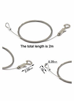 Y&D 4Pcs Adjustable Picture Hanging Wire with Loop and Hook, 6.5ft (2Meters) Heavy Duty Kit, Stainless Steel Rope for Mirror, Picture, Light/Lamp Holder - Up to 20KG  - Image 2