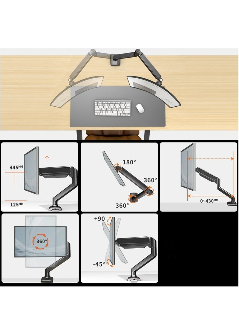 Joyelink Single Monitor Desk Mount Full Motion Adjustable for 17" to 32" Monitor,Heavy Duty Gas Spring Monitor Arm Holds 2 to 9 kg,with Clamp and Grommet Base, Mounting Holes 75 and 100mm - Image 4