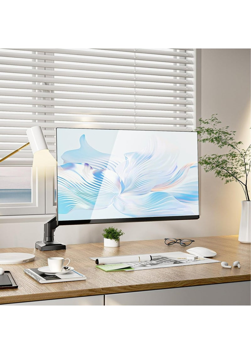 Joyelink Single Monitor Desk Mount Full Motion Adjustable for 17" to 32" Monitor,Heavy Duty Gas Spring Monitor Arm Holds 2 to 9 kg,with Clamp and Grommet Base, Mounting Holes 75 and 100mm - Image 1