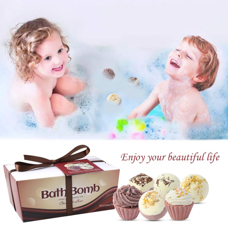 6PCS Aromatherapy Bath Bombs Stress Relief & Relaxation Scented Shower Bath Salt Ball for Valentine's Day/Birthday Gift - Image 5