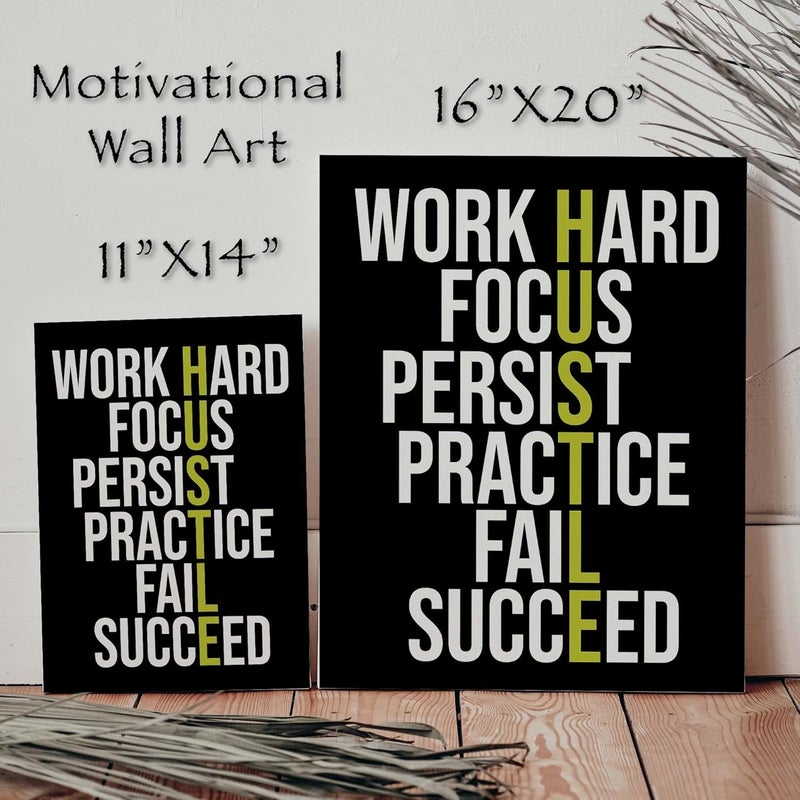 Charbasil HUSTLE Motivational Canvas Wall Art - Image 2
