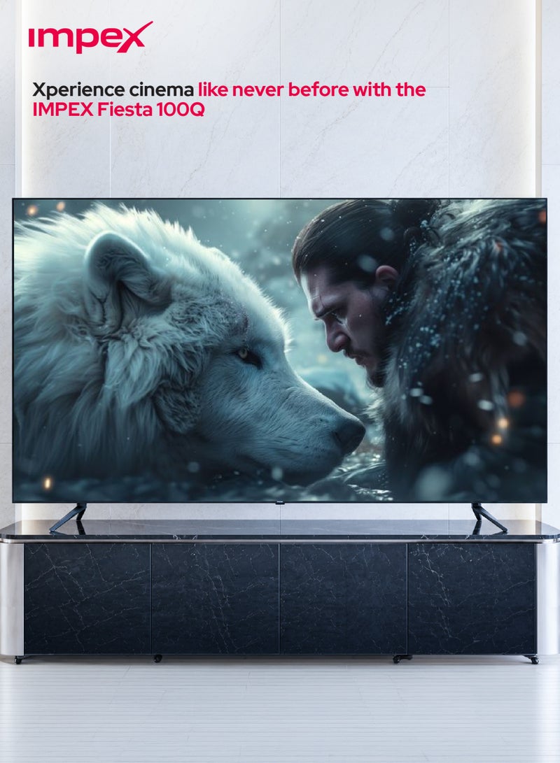 إمبكس 100 Inch Smart QLED TV 4K UHD FIESTA100Q, WebOS Ultra HD Smart TV with ThinQ AI, Dolby Audio, WiFi, Bluetooth, Magic Remote, Apple Airplay, Netflix, YouTube, Prime Video, DVB T2/S2, HDMI & USB, Super Slim QLED Television FIESTA100Q black - Image 3