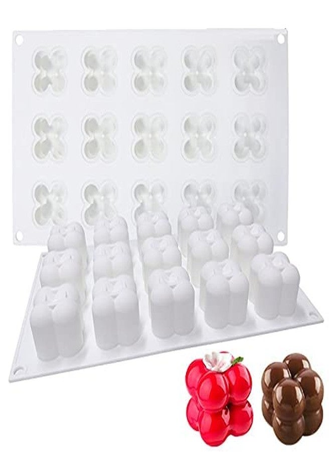 Vedini 15 Cavity 3D Magic Ball Fondant Silicone Molds Bubbles Cube Mold, Wax Candle Overlapping Balls Sphere Mold - Image 3