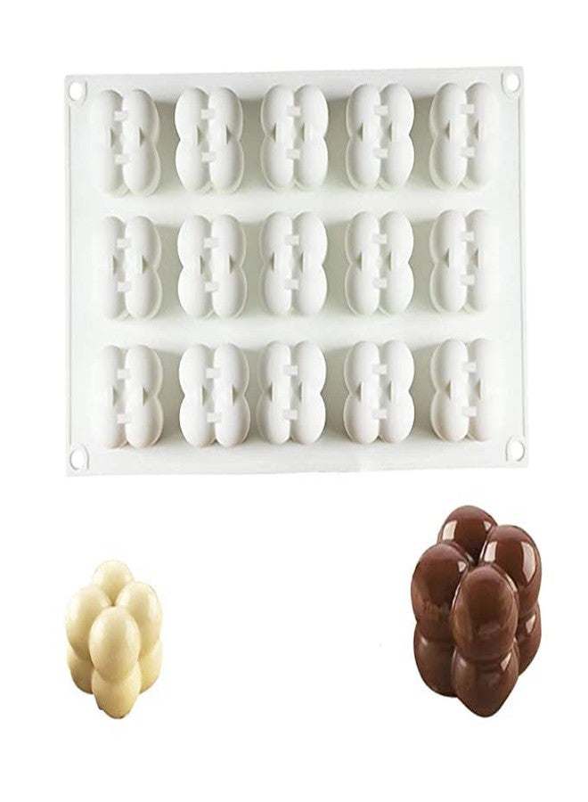 Vedini 15 Cavity 3D Magic Ball Fondant Silicone Molds Bubbles Cube Mold, Wax Candle Overlapping Balls Sphere Mold - Image 1