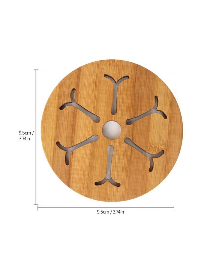 KOOSHLO Wooden Coaster Set Flower Style,Coasters for Tea Coffee Cup Mug Hollow Coaster Kitchen Insulation Mat Anti-Scald Pot Mat Home Creative Anti-Skid Coaster. (4) - Image 2