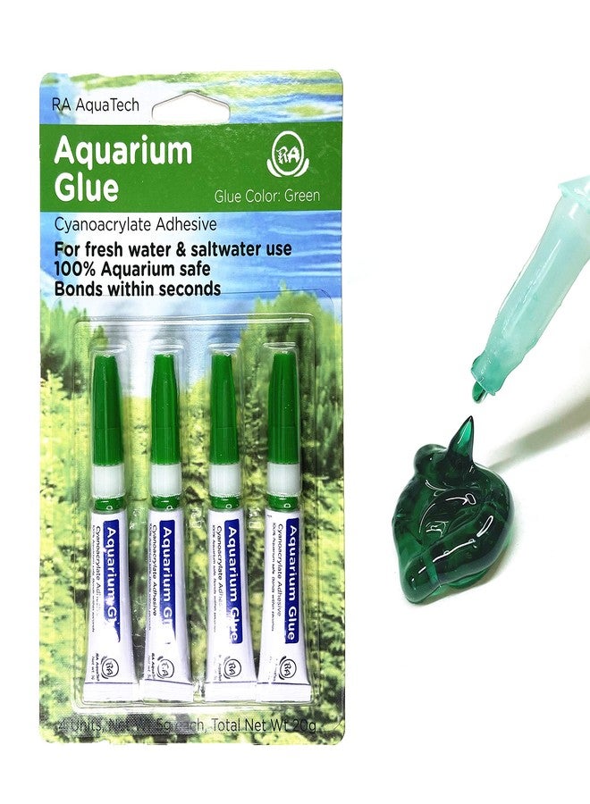 RA AquaTech غراء أحواض السمك الأخضر من RA AquaTech للنباتات والطحالب وتنسيق أحواض السمك، آمن للاستخدام الفوري في أحواض السمك (عبوة من 4 قطع) - Image 1