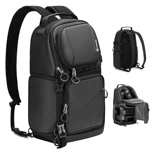 TARION Camera Backpack Sling Bag - 9L Compact Camera Bag 2-in-1 Waterproof Crossbody Sling Bag with Side Access & Dual Strap & Raincover for Photographers (TR-S) - Image 1