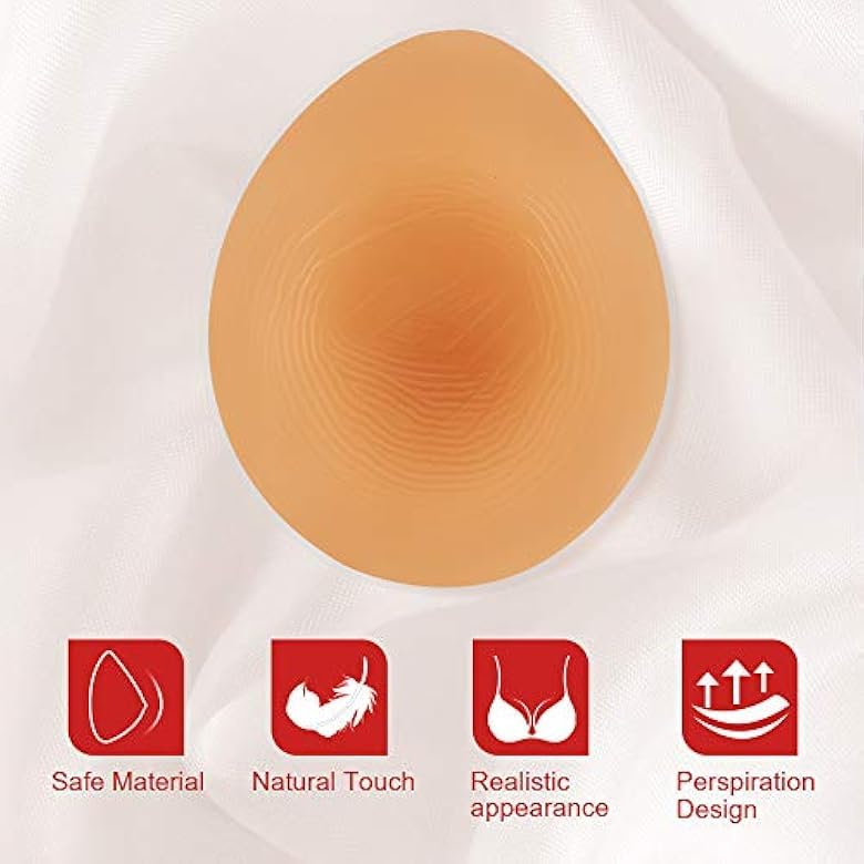 ONEFENG One Piece Waterdrop Silicone Breast Forms Mastectomy Prosthesis Concave Bra Pad Breast Ehancers - Image 2