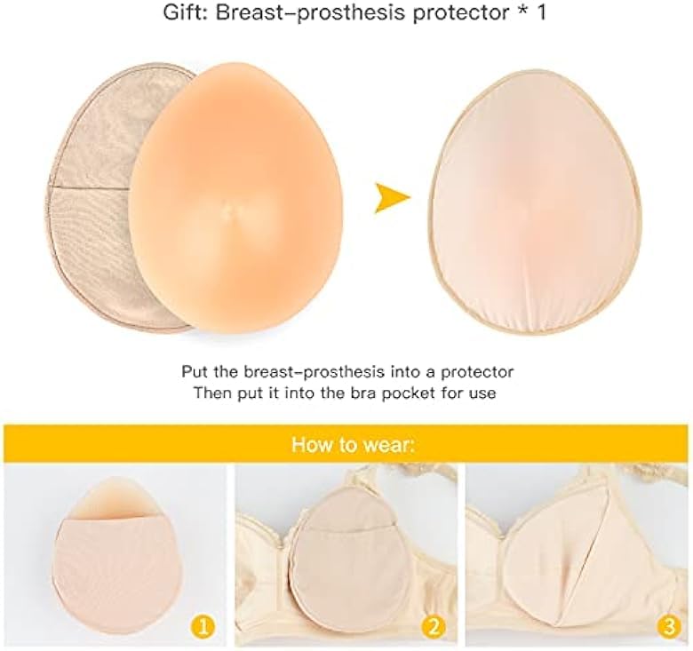 ONEFENG One Piece Waterdrop Silicone Breast Forms Mastectomy Prosthesis Concave Bra Pad Breast Ehancers - Image 4