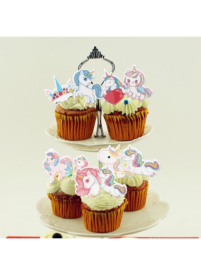 Peachjoy 80 Pack Edible Unicorn Cupcake Toppers - Rainbow Cake Decorations for Unicorn Theme Baby Shower and Girls Birthday Party - Image 5