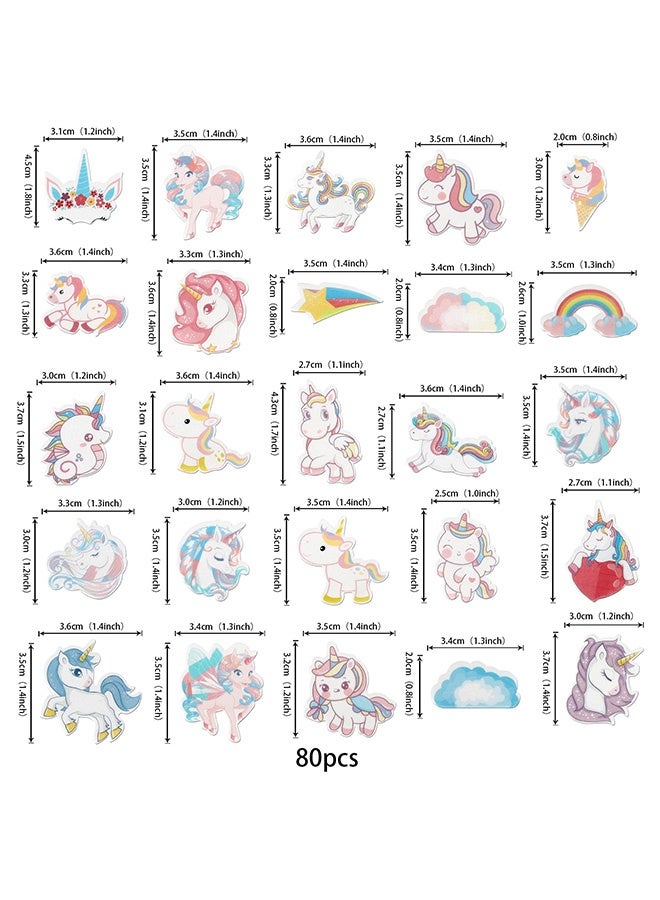 Peachjoy 80 Pack Edible Unicorn Cupcake Toppers - Rainbow Cake Decorations for Unicorn Theme Baby Shower and Girls Birthday Party - Image 2
