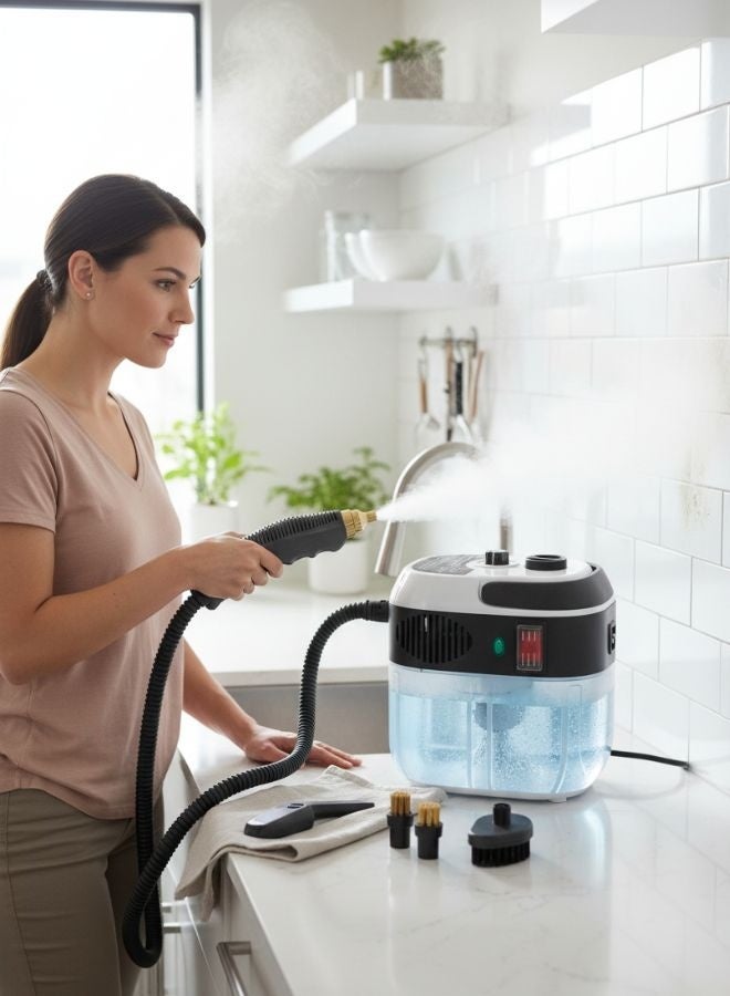 زيسكوير منظف ​​بخاري محمول عالي الضغط للمنزل والسيارة - جهاز تنظيف محمول بقوة 2500 واط مع نفث بخار قوي، جهاز بخاري للتطهير العميق للمطبخ والأرضيات والبلاط والمفروشات - Image 2