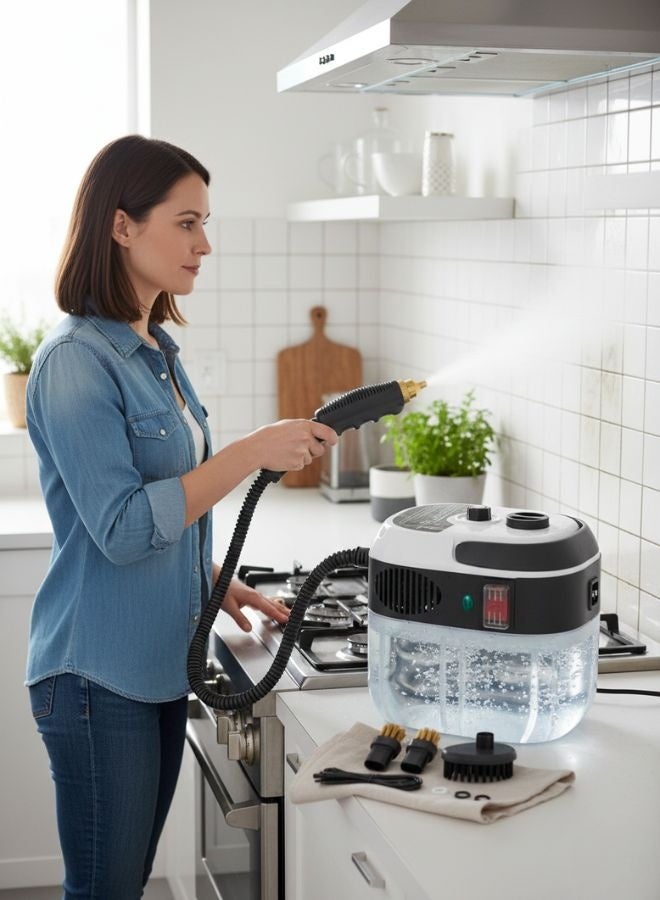 زيسكوير منظف ​​بخاري محمول عالي الضغط للمنزل والسيارة - جهاز تنظيف محمول بقوة 2500 واط مع نفث بخار قوي، جهاز بخاري للتطهير العميق للمطبخ والأرضيات والبلاط والمفروشات - Image 5