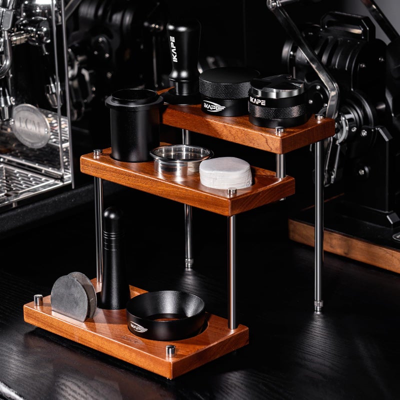 IKAPE 51/53/58mm General Espresso Tamper Station 2025 Newly, Multi-functional 3-tier Coffee Tool Storage Stand, Designed for Tamp, Distributor, Dosing Cup, Puck Screen, WDT, Basket, Funnel - Image 3