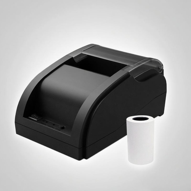 Desktop 58mm Thermal Receipt Printer Wireless Barcode Printer USB+BT Connections with 1 Roll Paper Inside Support ESC Command Cashbox Connecting Compatible with Windows Android iOS System - Image 1