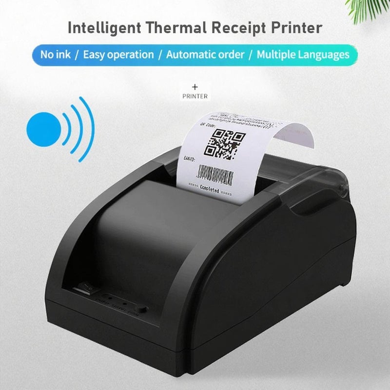 Desktop 58mm Thermal Receipt Printer Wireless Barcode Printer USB+BT Connections with 1 Roll Paper Inside Support ESC Command Cashbox Connecting Compatible with Windows Android iOS System - Image 4